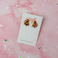Cosy Christmas Trees - Red & Gold glitter Resin stud Earrings