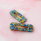 Hermes - Blue & Gold Oblong Resin Hair Clips