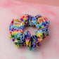 Watercolour Heart Dark - multicolour heart print classic scrunchie