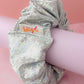 Disco - Silver Glitter ball dance fabric XL Scrunchie