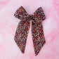 Leo - classic leopard print long Hair Bow
