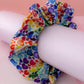 Watercolour Heart Dark - multicolour heart print classic scrunchie