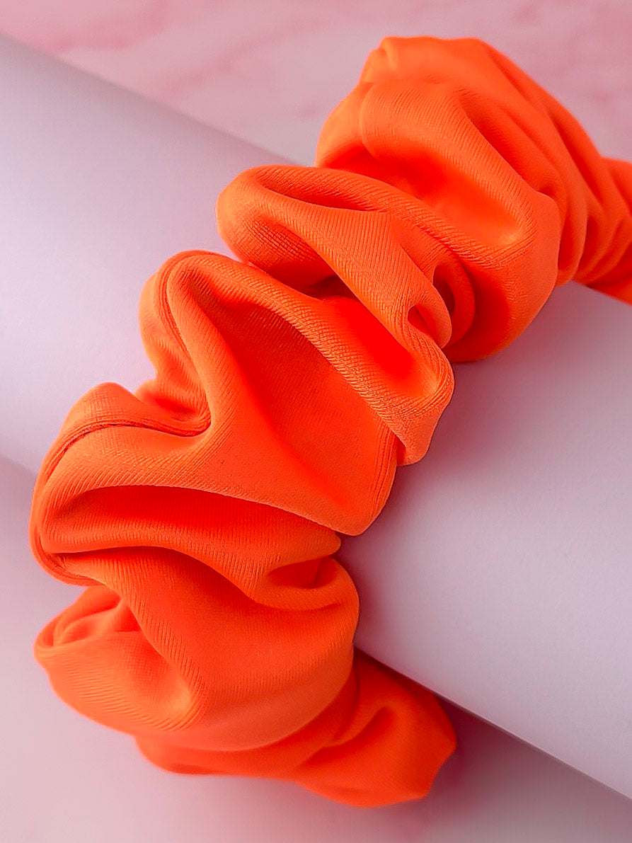 Clementine - Bright Orange gym & swim wide scrunchie