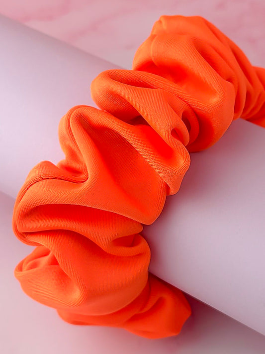 Clementine - Bright Orange gym & swim wide scrunchie
