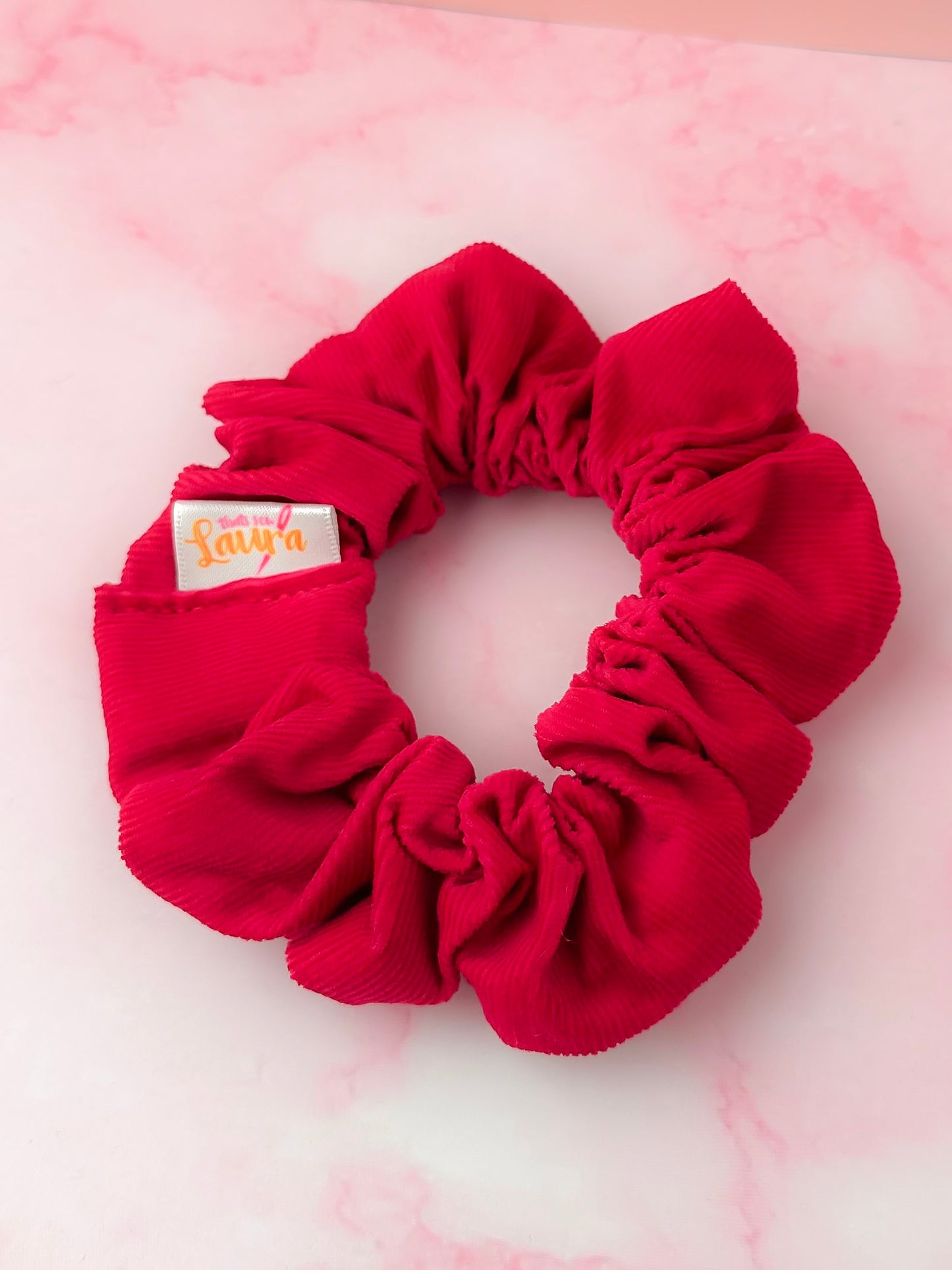 Cherri - Pink Needlecord classic scrunchie