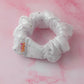 Stellar - White satin and net sparkle wide scrunchie