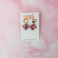 Love Diamonds - pink heart glitter Resin Earrings