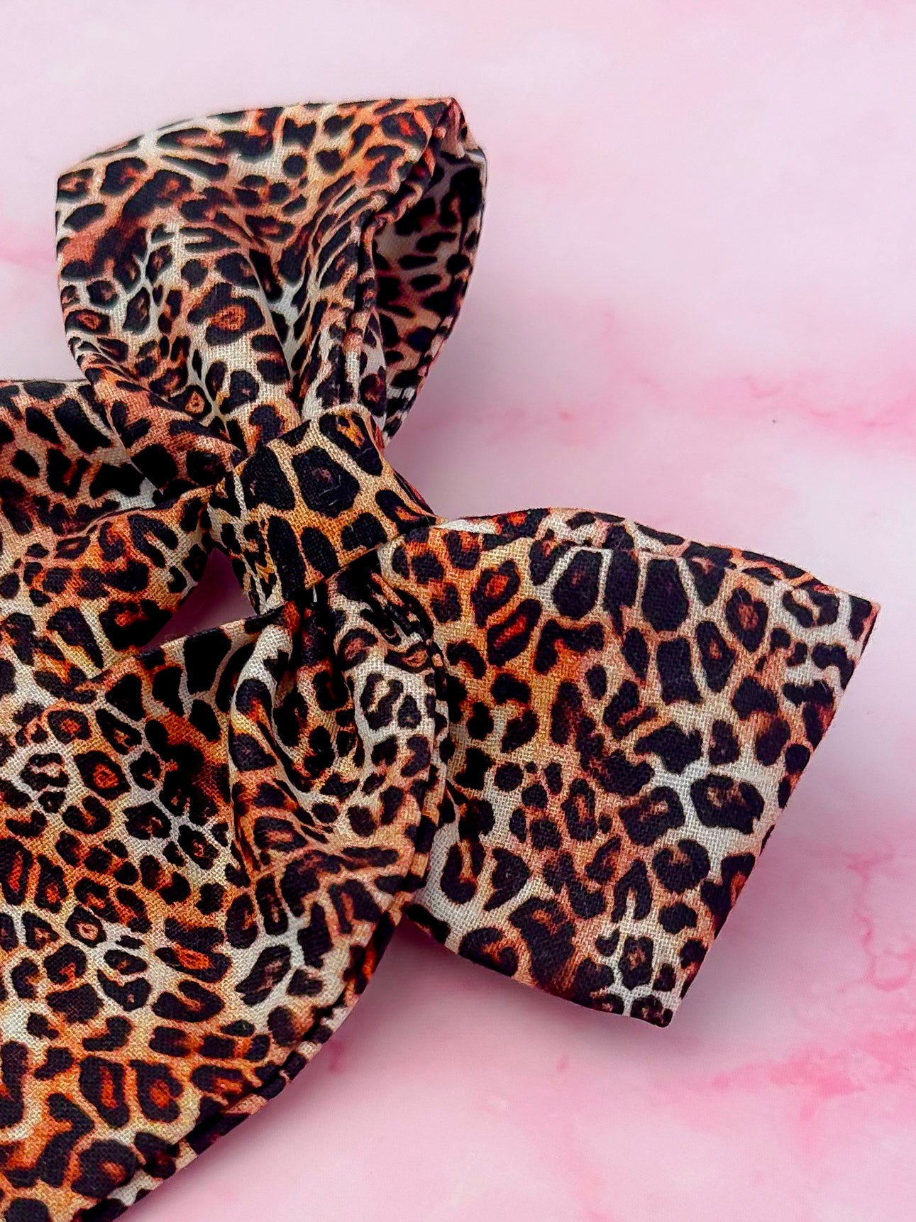 Leo - classic leopard print long Hair Bow