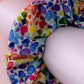 Watercolour Heart Dark - multicolour heart print classic scrunchie