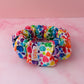 Watercolour Heart - multicolour heart print wide scrunchie