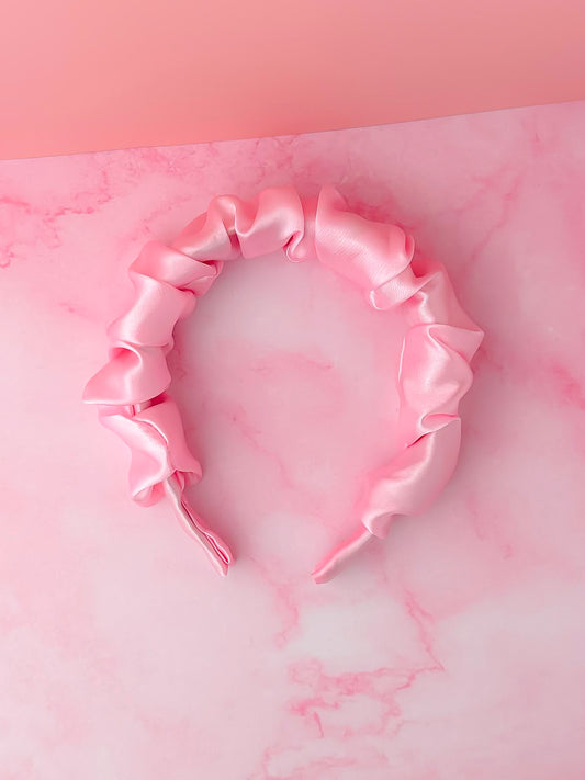 Candy Floss - Pink satin Scrunchie Headband