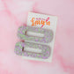 Aida - Pastel Lilac & Green Oblong Resin Hair Clips