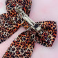 Leo - classic leopard print long Hair Bow