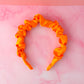 Pumpkin - Orange satin Scrunchie Headband