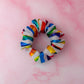 Pride - Multicolour metallic mesh wide scrunchie