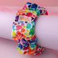 Watercolour Heart - multicolour heart print wide scrunchie