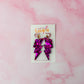 Rosa lighting bolts - Pink Resin Earrings