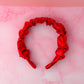 Rouge - Red Jersey Foil Scrunchie Headband
