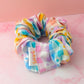 Elsie - multicoloured heart checkered print XL Scrunchie