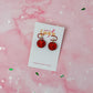 Red circle drops - Red glitter Resin stud Earrings