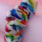 Pride - Multicolour metallic mesh wide scrunchie