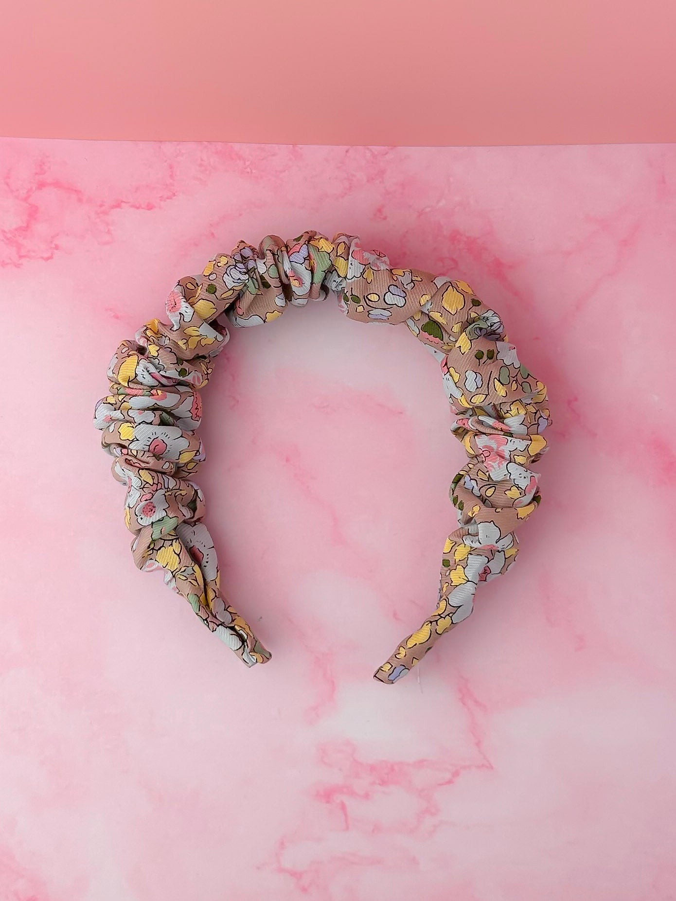 Sage - Floral Print Scrunchie Headband