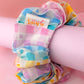 Elsie - multicoloured heart checkered print XL Scrunchie