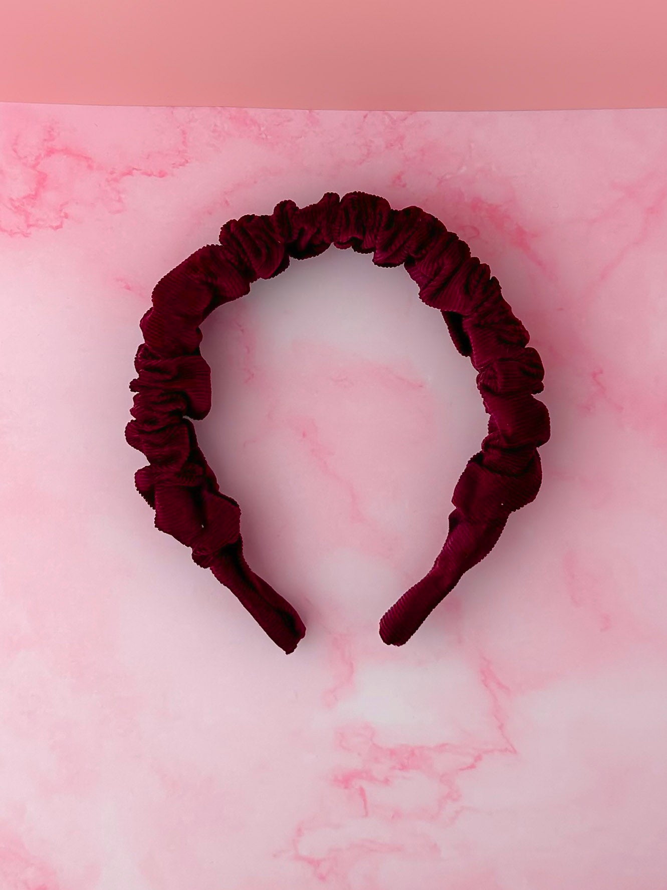Burgundy - Burgundy Needlecord Scrunchie Headband