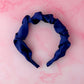 Navy - Navy Blue Satin Scrunchie Headband