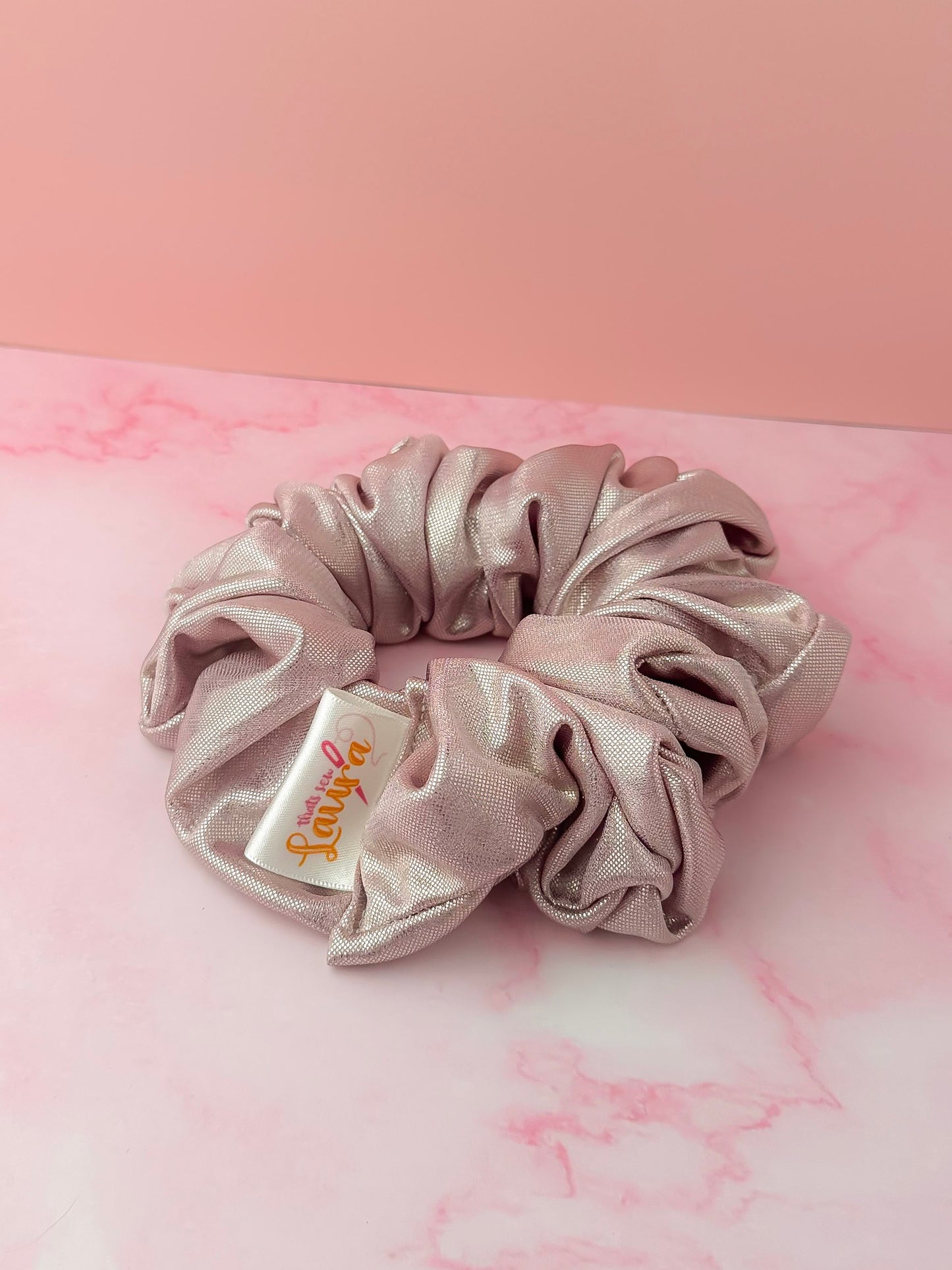 Shimmer - Pink dance fabric XL Scrunchie