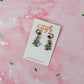 Festive Cats - Green, white & Red glitter Resin stud Earrings