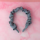 Ocean- Ocean Blue Satin Scrunchie Headband