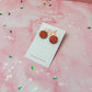 Red circle - Red glitter Resin stud Earrings