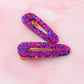 Gemini - Blue & Purple Glitter Resin Hair Clips