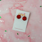Red circle - Red glitter Resin stud Earrings
