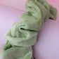 Meadow - Pale green velvet wide scrunchie
