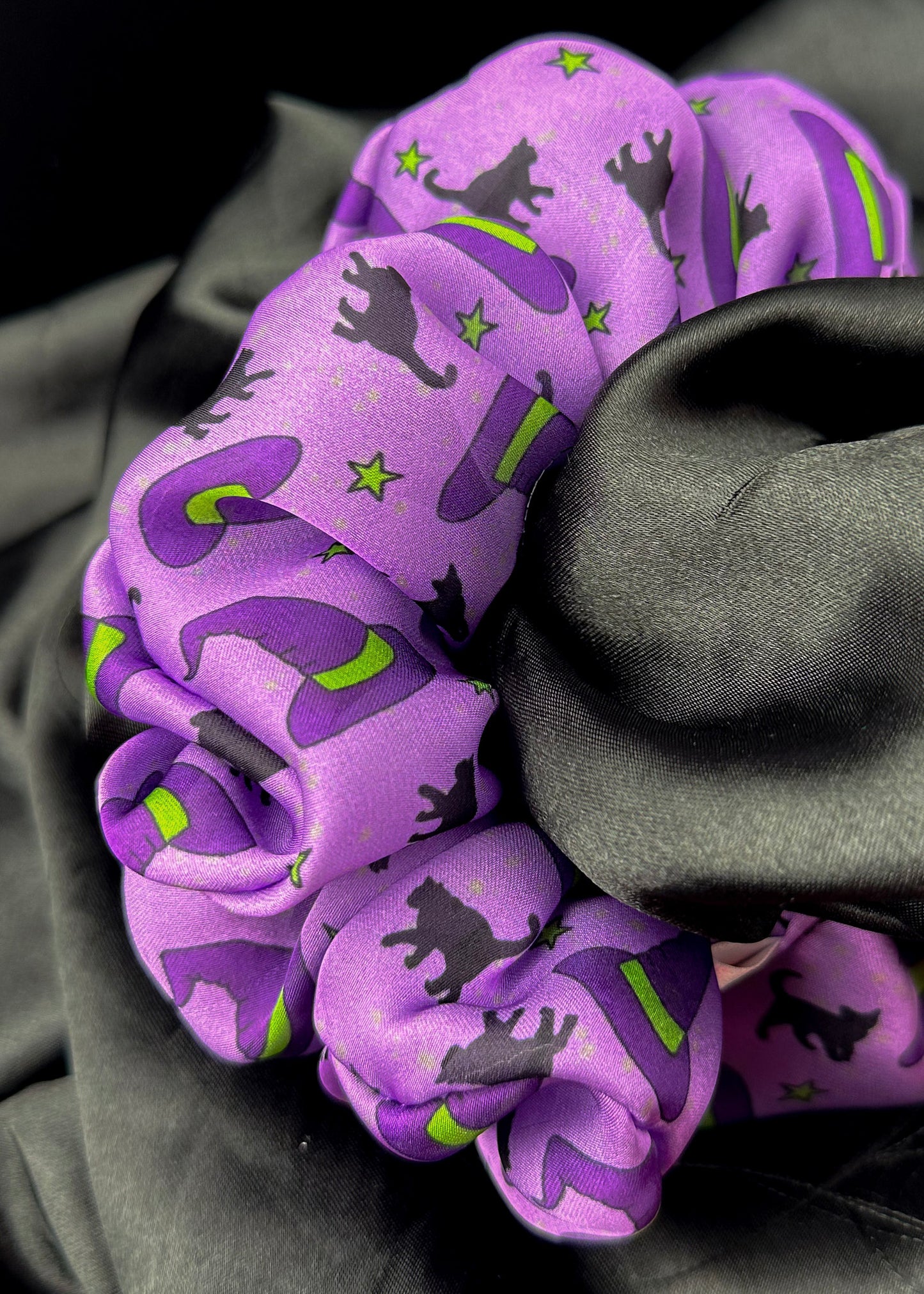 Midnight Familiars XL Scrunchie | Handmade Hair Accessories UK