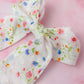 Blossom - White floral long Hair Bow