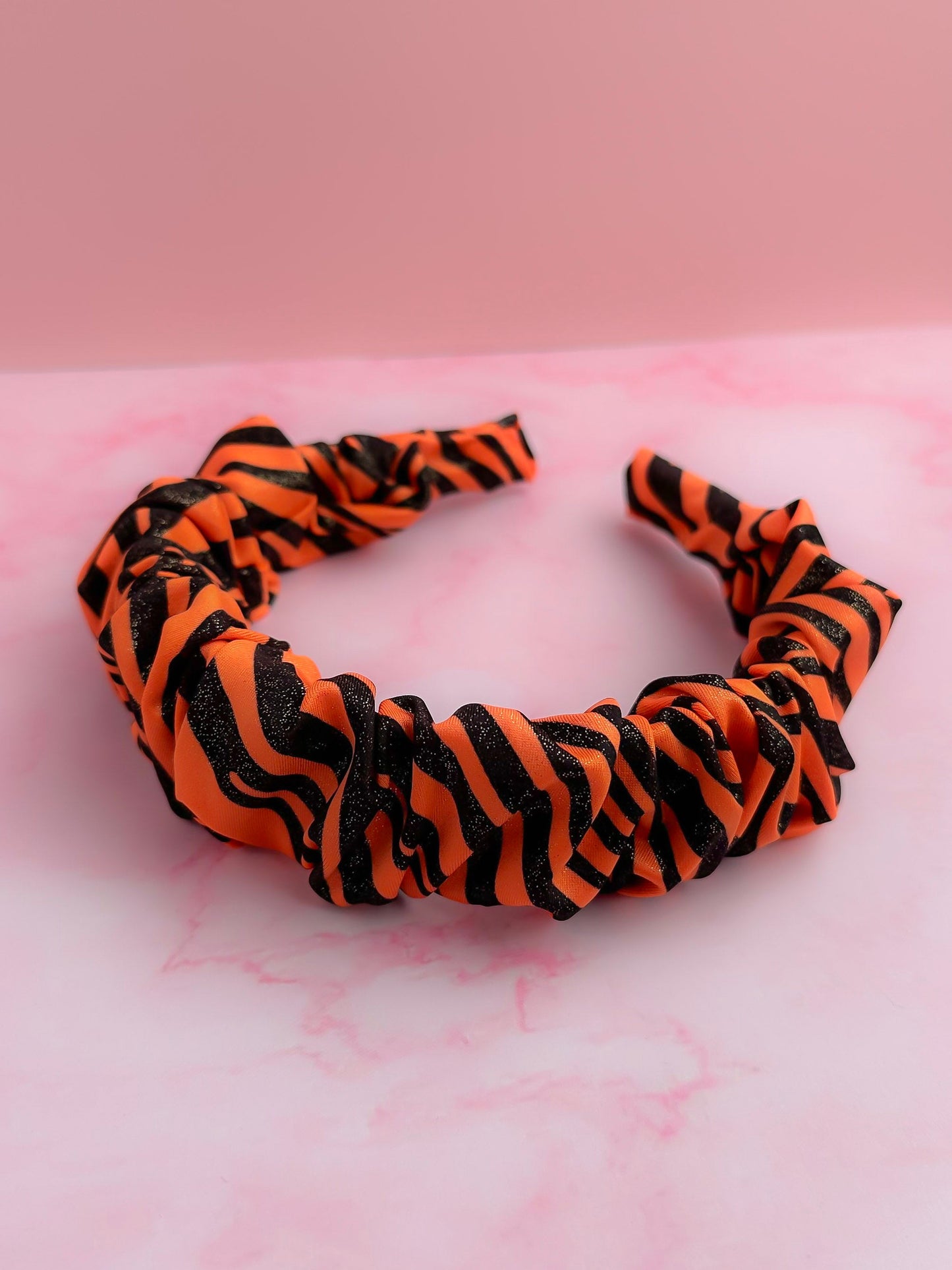 Tiger - Orange & black Scrunchie Headband