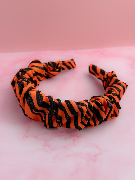 Tiger - Orange & black Scrunchie Headband