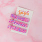 Day Drive - Pink Glitter Trio Resin Hair Clips