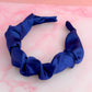 Navy - Navy Blue Satin Scrunchie Headband