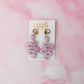 Petal snakes - Pink & lilac Resin Earrings