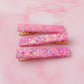 Day Drive - Pink Glitter Trio Resin Hair Clips