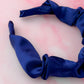 Navy - Navy Blue Satin Scrunchie Headband