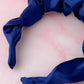 Navy - Navy Blue Satin Scrunchie Headband