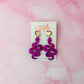 Rosa snakes - Pink Resin Earrings
