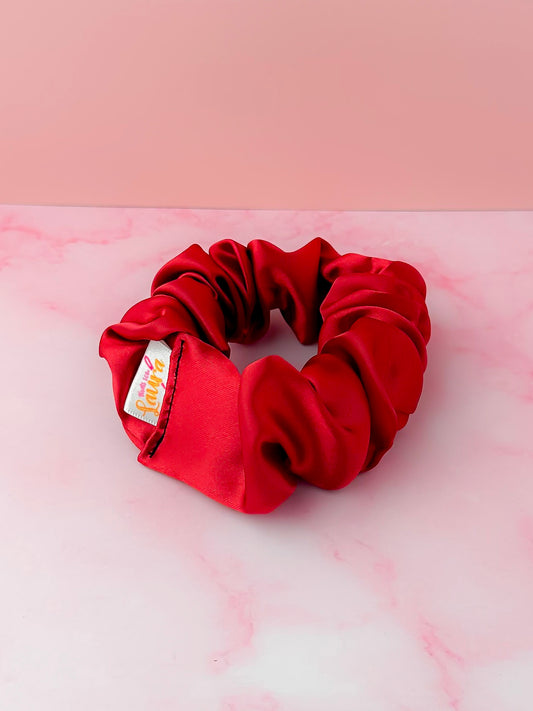 Regal - Deep Red satin wide scrunchie