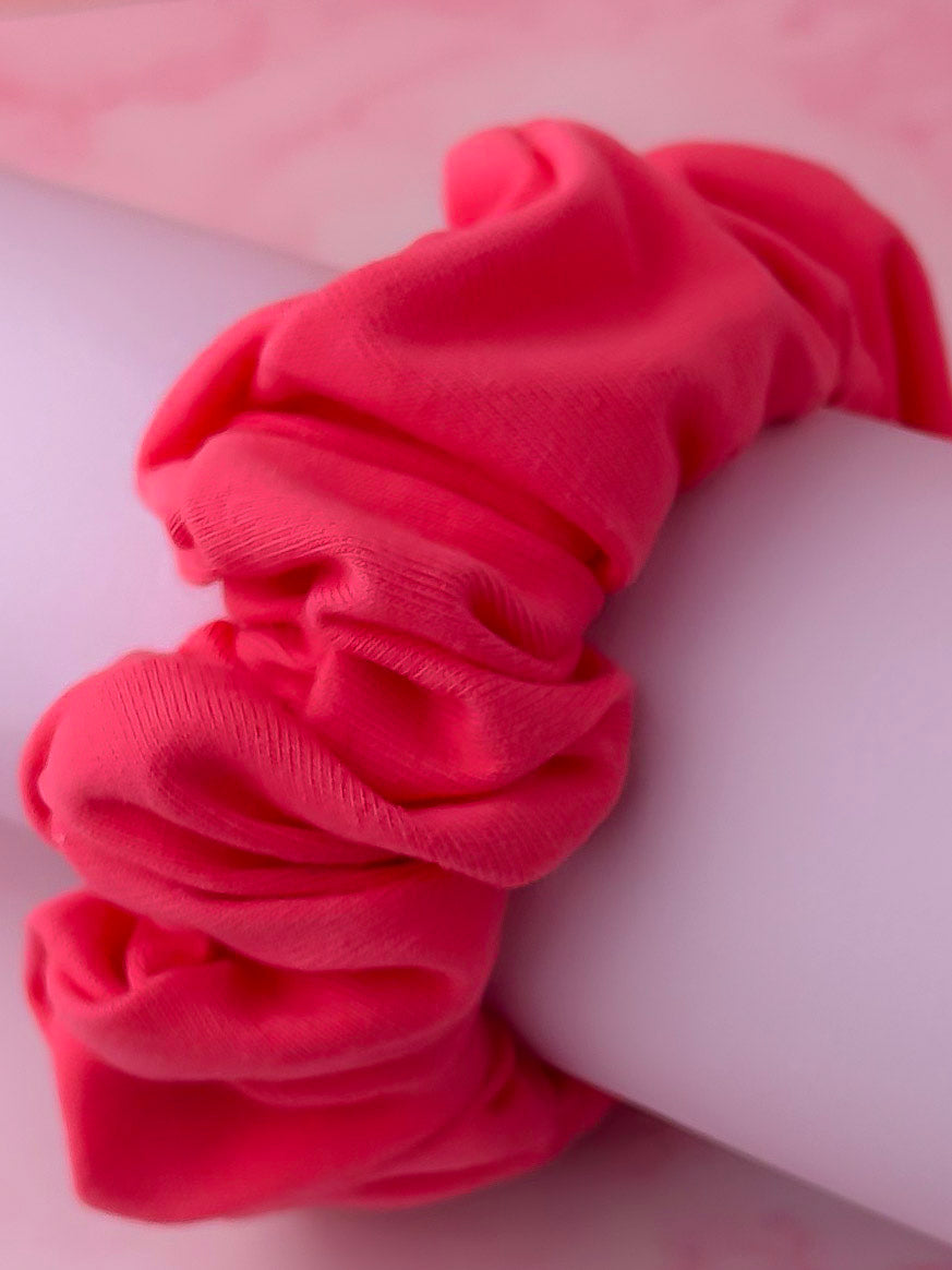 Carrie - Pink Jersey wide scrunchie