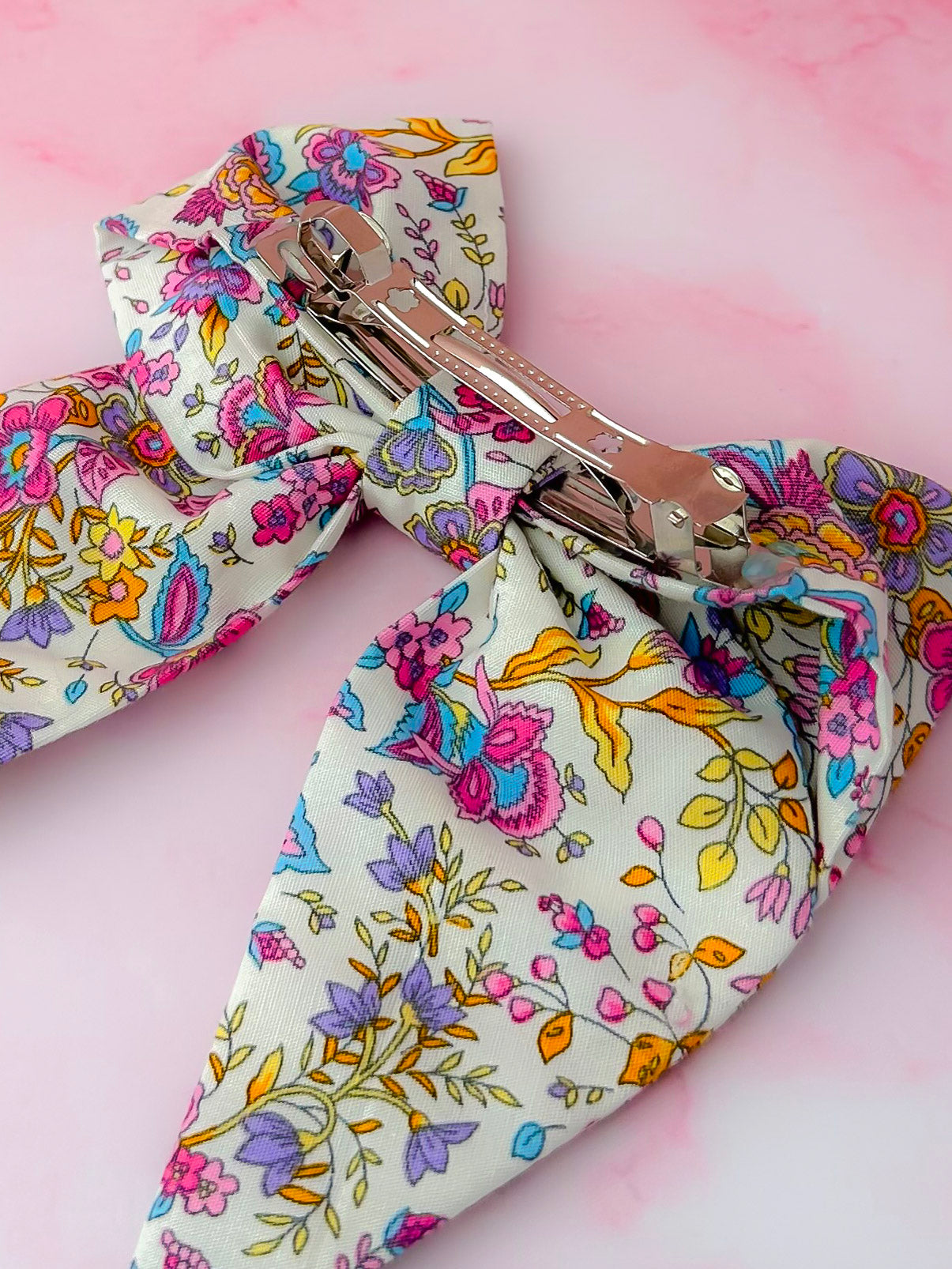 Lucy - Floral print classic Hair Bow